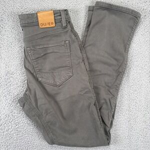 DU/ER Pants Mens 30x34 (fit 30x32) Gray Chino N2X Relaxed Taper DUER Stretch